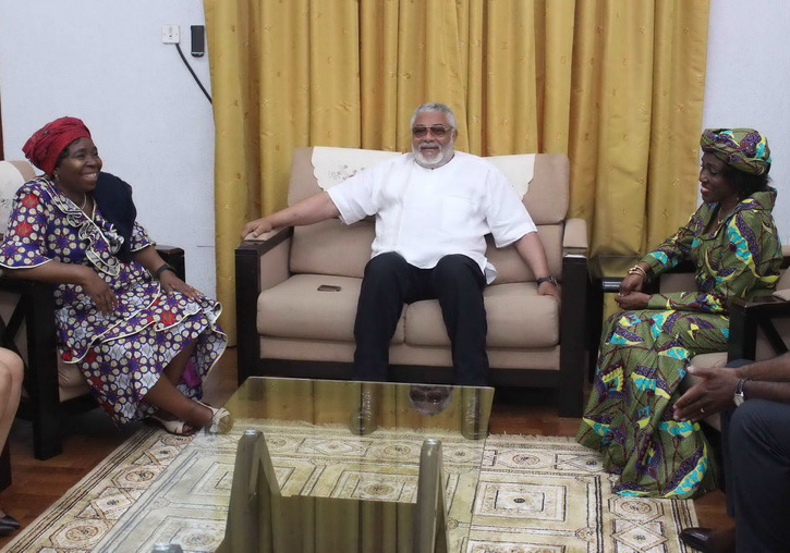 Dr Dhlamini-Zuma and the Rawlingses share a hearty moment
