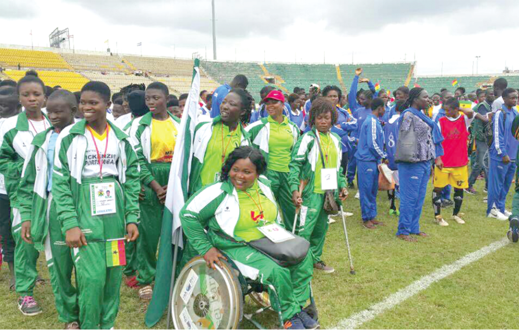 Some participants lined up for the official team inspection by dignitaries 