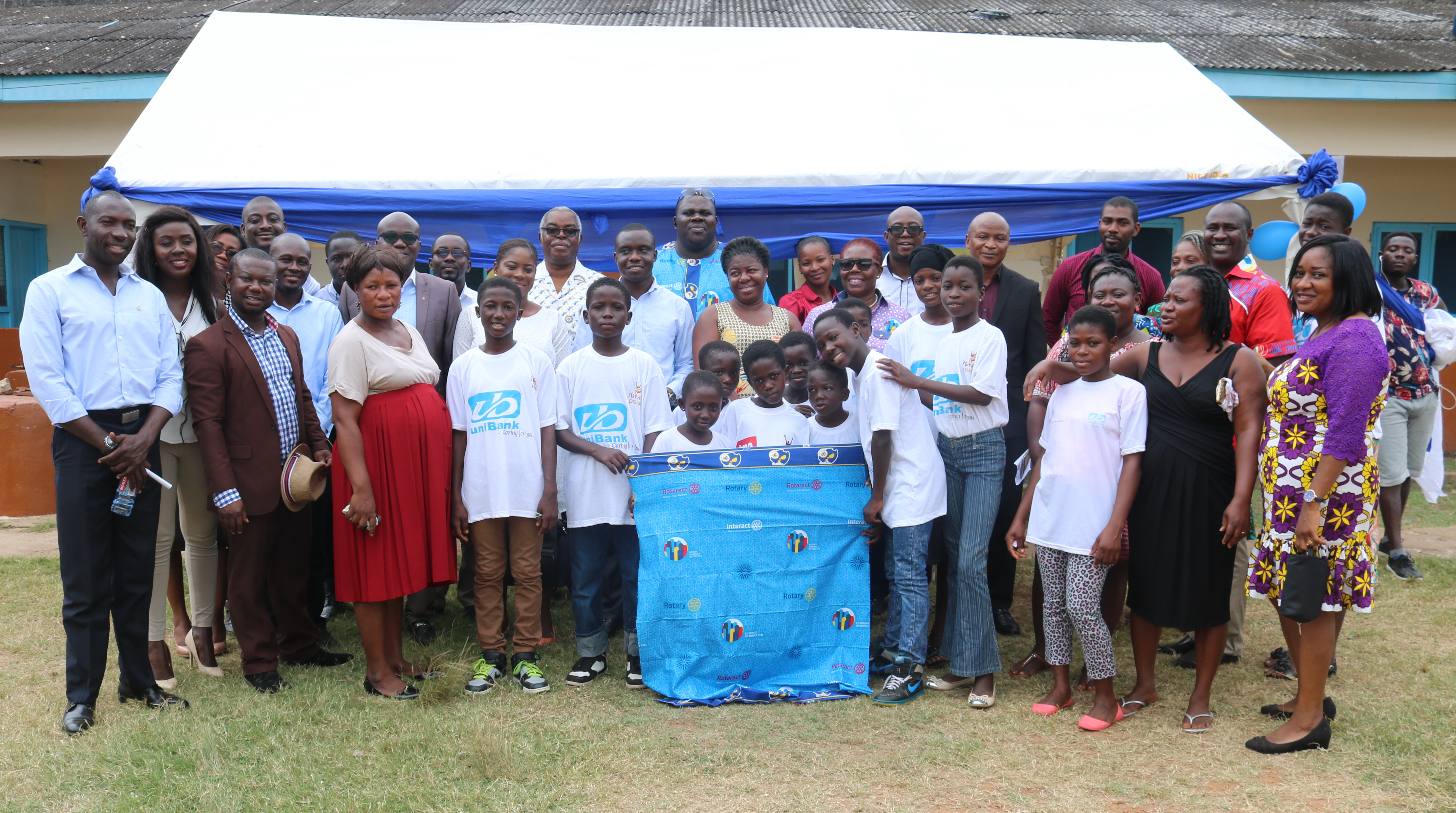 Members of the Lions Club of Accra Labone, Social Welfare officials and some of the inmates of the facility shortly after the ceremony