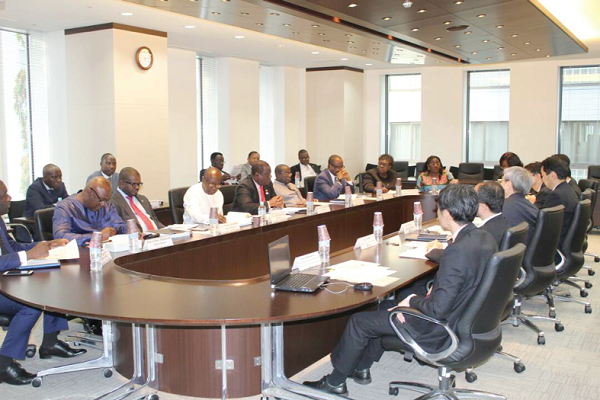 Officials of the Ministry and the Japenese team in a meeting