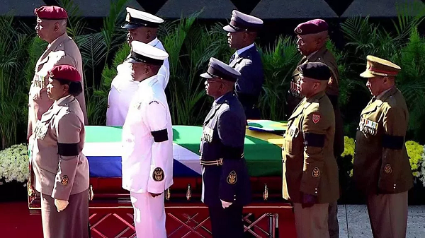 Winnie Madikizela-Mandela's casket was draped in the national flag