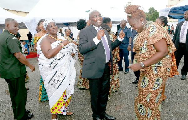 Vice President Mahamudu Bawumia dancing with some members of POWA and other dignatries at the 2017 WASSA. Picture: Samuel Tei Adano