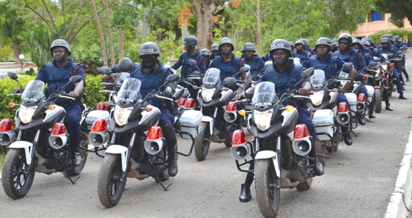 Some of the personnel of the police specialised Motobike Unit
