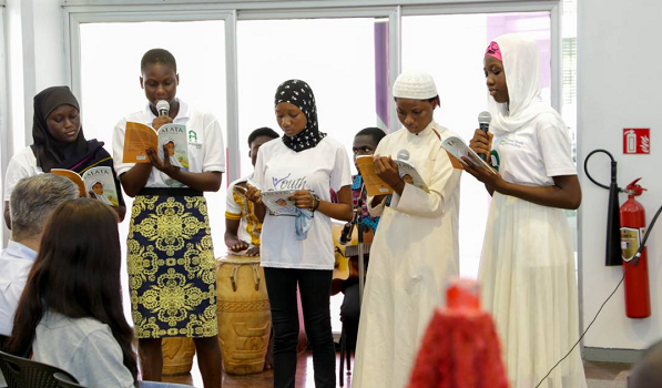 Some of the students reading at the event
