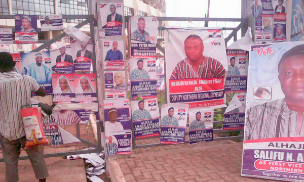 Some of the posters at the Aliu Mahama Sports Stadium  in Tamale, venue of the conference