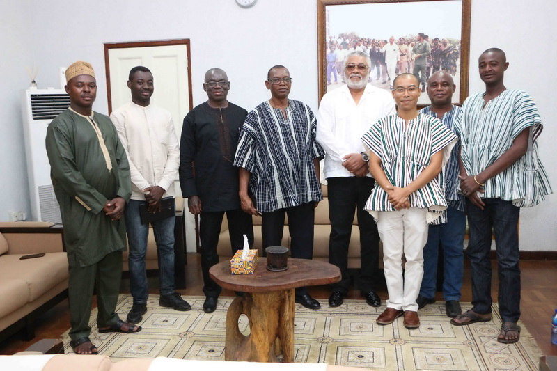 President Rawlings with the delegation from Navrongo