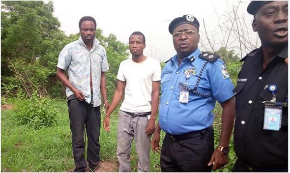 The pastor and his accomplice upon their arrest