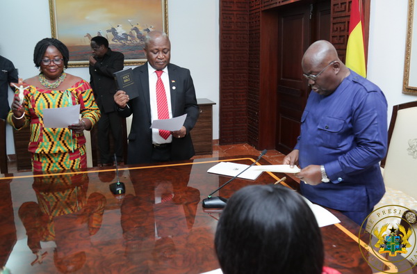 President Akufo-Addo swearing in the Board of PURC