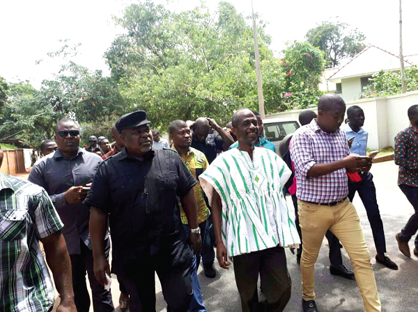 Mr. Koku Anyidoho (2nd right) and Mr. Asiedu Nketia, (in smock) NDC General Secretary 