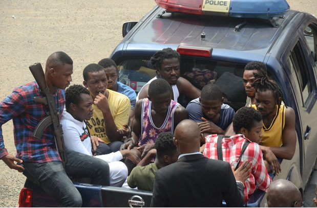 Flashback: The suspects leaving the court premises