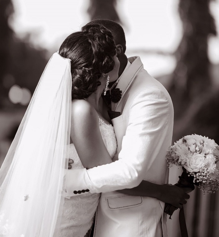 Chantelle Asante white wedding