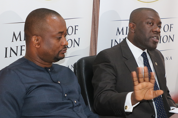 The Minister Designate for Information, Kojo Oppong Nkrumah (right)