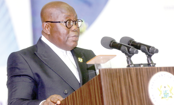 President Akufo-Addo delivering his address at the conference
