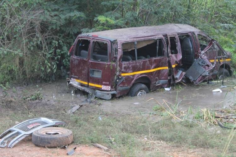 The bus after the accident