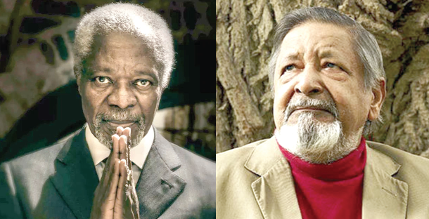  Kofi Annan (right) and V. S. Naipaul