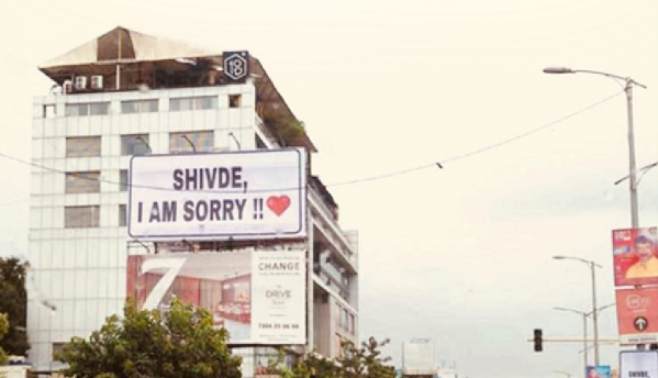 Mr Khedekar thought it was creative to use billboards to say sorry to his girlfriend.