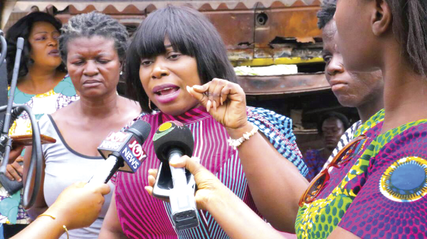 Lawyer Mary Ohenewaa talking to the media