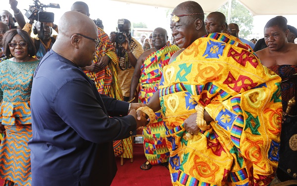President Akufo-Addo interacting with Otumfuo Osei Tutu II