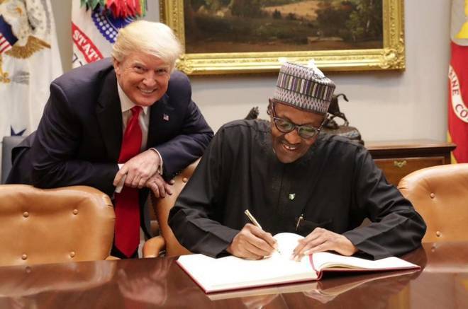 Buhari and Trump during the former's visit to the US