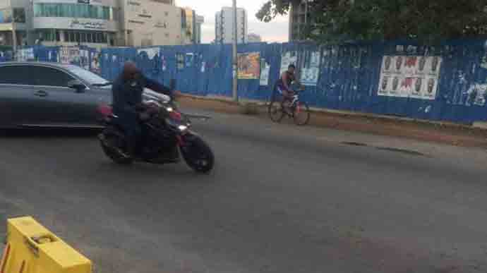 Mahama spotted in town on a motorbike