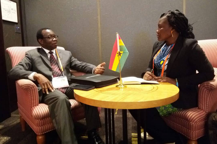 Mr Adjei speaking to the reporter in Australia