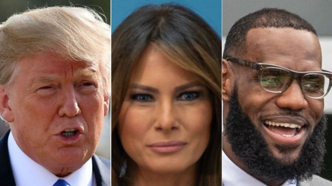 US First Lady Melania Trump has backed basketball player LeBron James, hours after her husband made insulting remarks about him on Twitter.