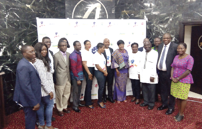 Hon. Otiko Afisah Djaba (arrowed) with the MD of Access Bank Ghana and some menbers and staff of the Mercy Women's Hospital in a photo after the event