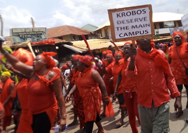 Krobos protest alleged relocation of UESD campus 