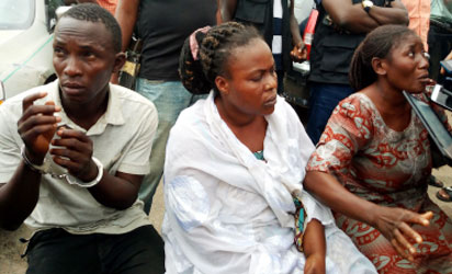 The suspects upon their arrest