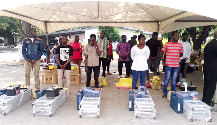 A section of the beneficiaries waiting to receive their equipment
