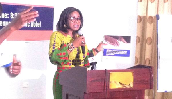 Mrs Cynthia Morrison, Minister of Gender, Children and Social Protection launching the braille report