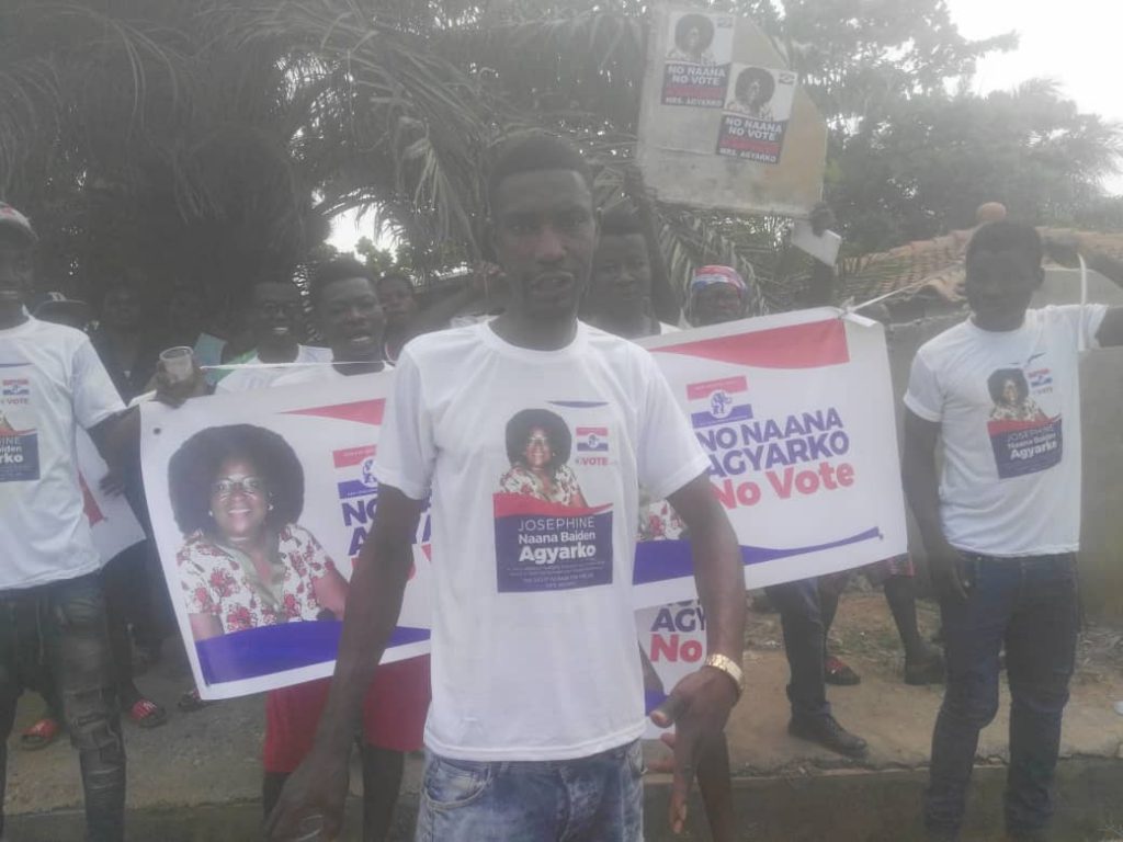 Some youth trumpeting their preference for Naana Agyarko as successor to the late MP Agyarko