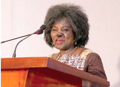 Mrs Cecilia Abena Dapaah addressing participants in the Policy Summit 