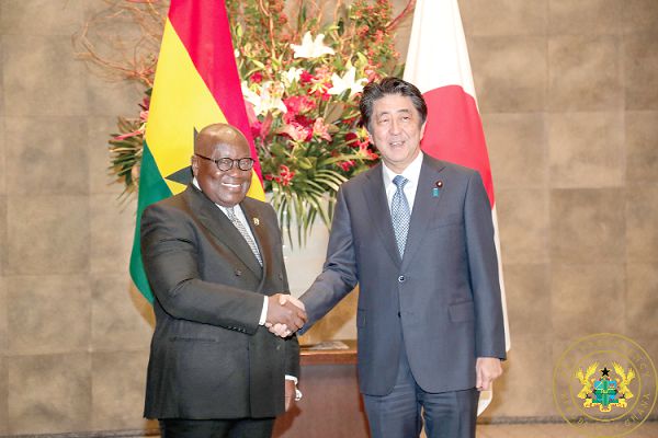  President Akufo-Addo being welcomed by Prime Minister Shinzo Abe