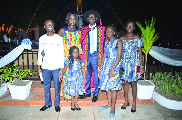 Dr Wiafe-Akenteng with his wife, (2nd left) Dr Nana Anima, and their children