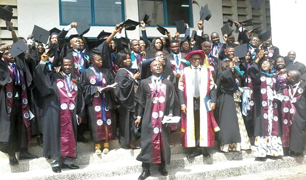  Mr Ernest Ansah with a section of the graduating class