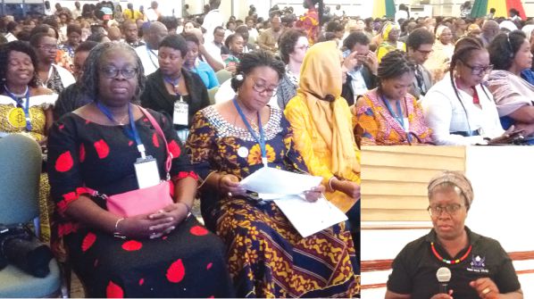 AU Goodwill Ambassador for the campaign to end  Earlier Child Marriage (ECM), Ms Nyaradzayi Gumbonzvanda (inset) addressing the summit