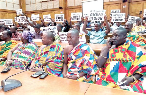 flashback: Some traditional rulers of Ahafo at one of the sittings of the Justice Brobbey Commission of Enquiry into the creation of the new regions, in Accra.