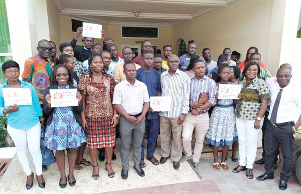 The participants with the resource person, Mr Mohammed M. Adam (3rd right, front row)