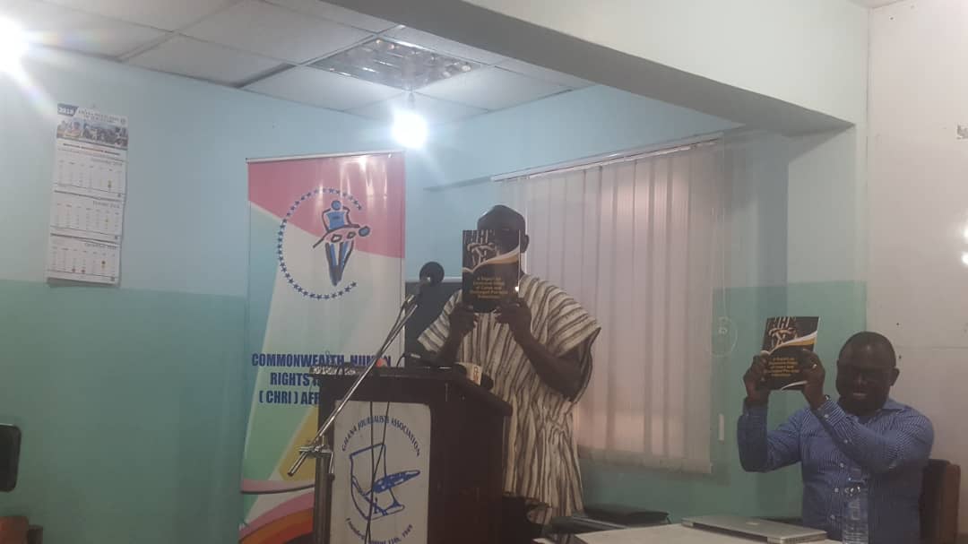 The Executive Director of the Legal Aid Ghana, Mr Alhassan Yahaya Seini launching the report