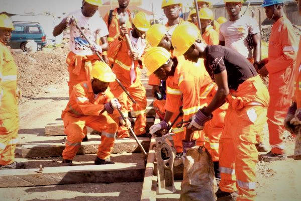 FLASHBACK: Workers rehabilitating the Avenor section of the railway line