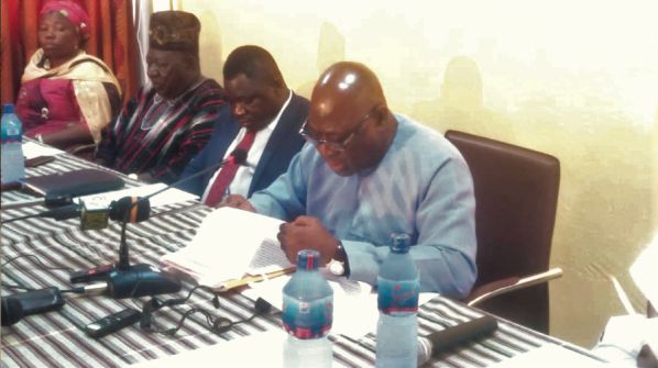  Alhaji Sulemana Alhassan (right), delivering his address 