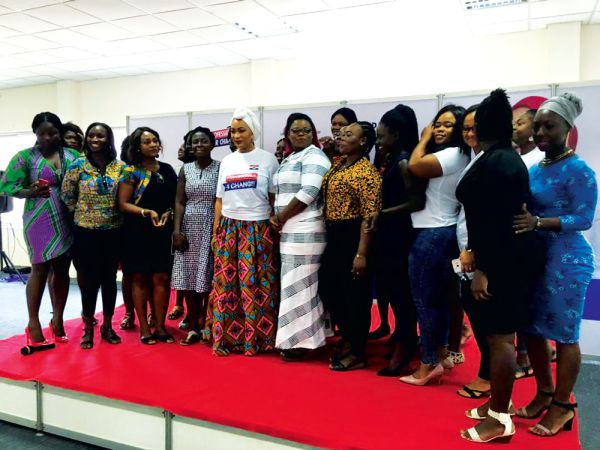 Mrs Samira Bawumia with some of the participants after the event 