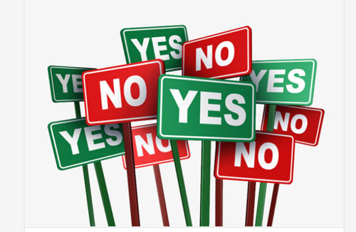 New regions referendum: Green for YES, red for NO 