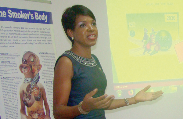  Ms Ugonna Ukaigwe making a presentation at the meeting. 