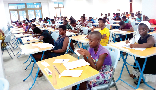 A section of the candidates at the exam hall