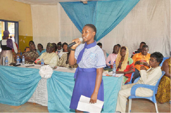  Ms Susana Korkor Tano speaking at the launch of the book.