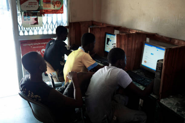 An internet cafe in Ghana.