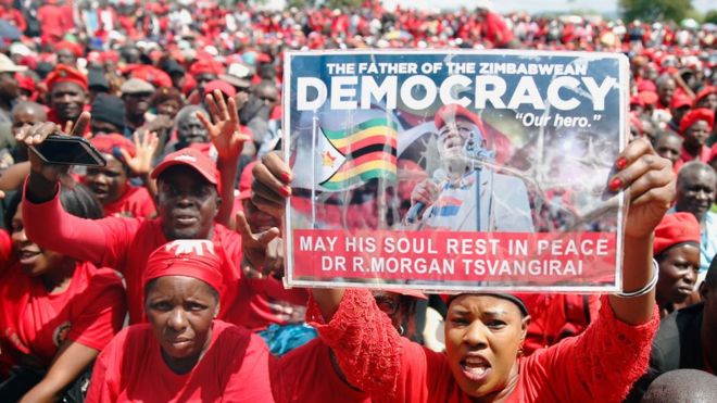 Zimbabwe's Morgan Tsvangirai buried amid rivalry in MDC