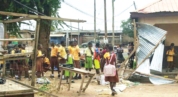 One of the affected schools after the flood